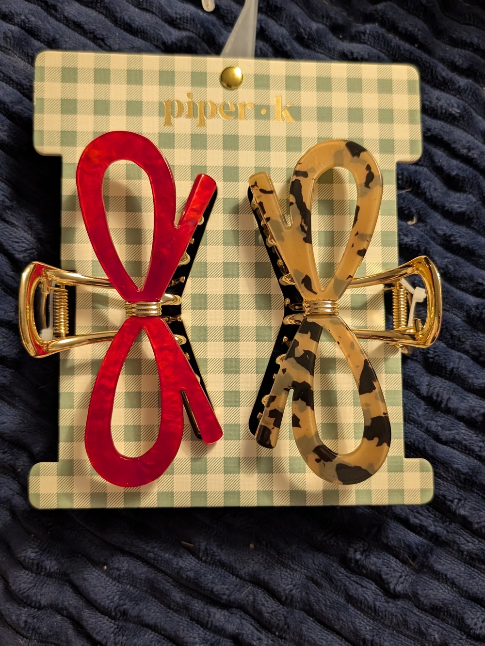 piper.k Red & Tortoiseshell Bow Hair Clips - Set of 2
